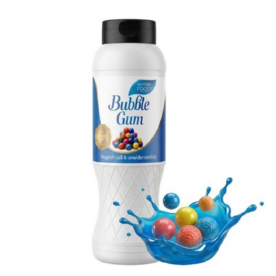 Hopser Funfood Bubble Gum Topping Sauce 1 kg für Eis Dessert Waffeln Pancakes