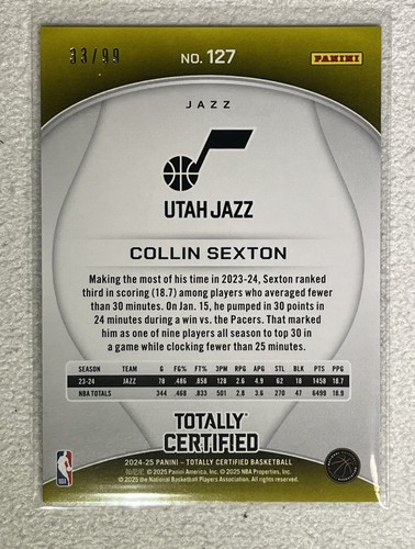 2024-25 Totally Certified Jazz Team Lot (4) Karl Malone /149 Sexton /99 Stockton - Picture 9 of 11