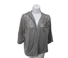 Torrid 3 Lace Panel Hoodie Cardigan Sweater Womens 3X Feminine Whimsical #3