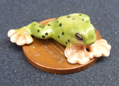 Puppenhaus grün Keramik Froschteich Maßstab 1:12 Garten Haustier Ornament B tumdee