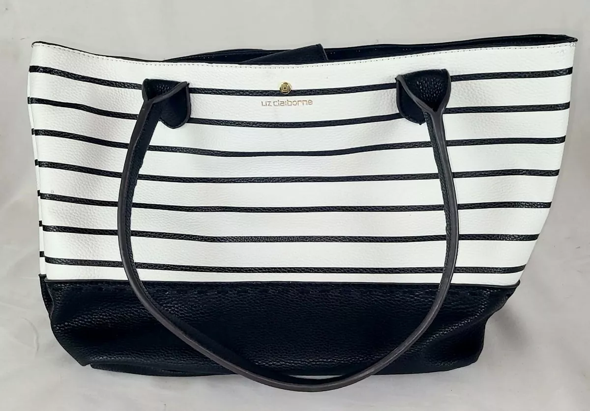 Liz claiborne black and white purse clearance