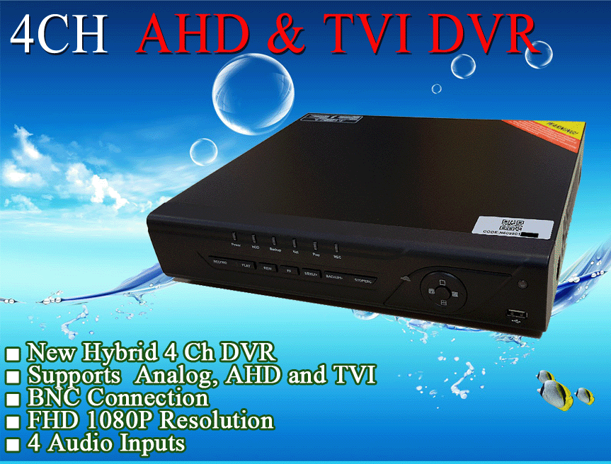 テレビ Abi LexaCCTV Tribrid 4CH DVR for AHD TVI CVBS Analog Cameras HD/960H