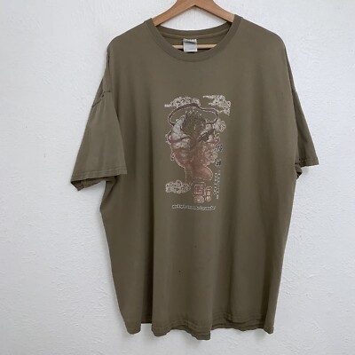 Distressed Airsoft Grenade Launcher ICS MGL Tee Tan T-Shirt Short Sleeve Sz 2XL