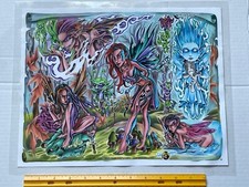 Vintage Art Tattoo Flash Sheet William Webb Dark Fairies /T146