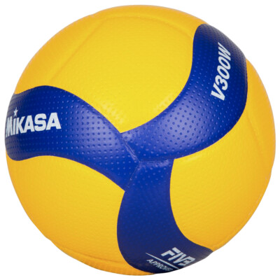 Mikasa Volleyball V300W | Blau-Gelb | Wettkampfball | Trainngsball | Gr. 5