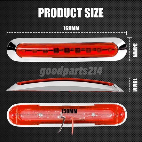 4X 9 LED Side Marker Clearance Posotion Light Red Indicators Trailer Truck Lorry - Picture 6 of 12