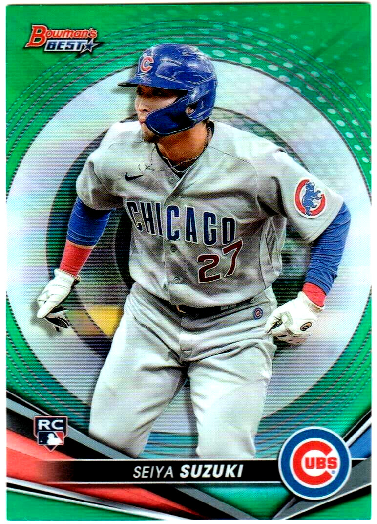 SEIYA SUZUKI RC 2022 BOWMAN'S BEST ROOKIE TRUE GREEN REFRACTOR 19/99 SP # 41