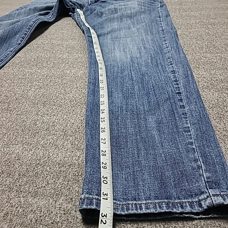 Lucky Brand 221 Mens Jeans 40x32 Straight Fit Blue Faded Grunge Denim Pants - Image 2 of 4