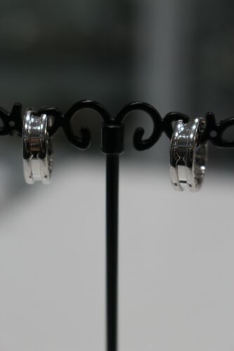 BVLGARI B.ZERO 1 White Gold 18k Diamond Hoop Earrings - EXCELLENT 