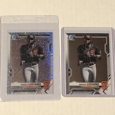 2021 Bowman Chrome Marco Luciano Silver Shimmer x1 Base Prospect Giants 
