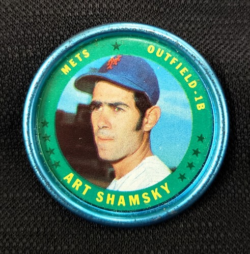 1971 Topps Coin Pin Art Shamsky #43 New York Mets NM