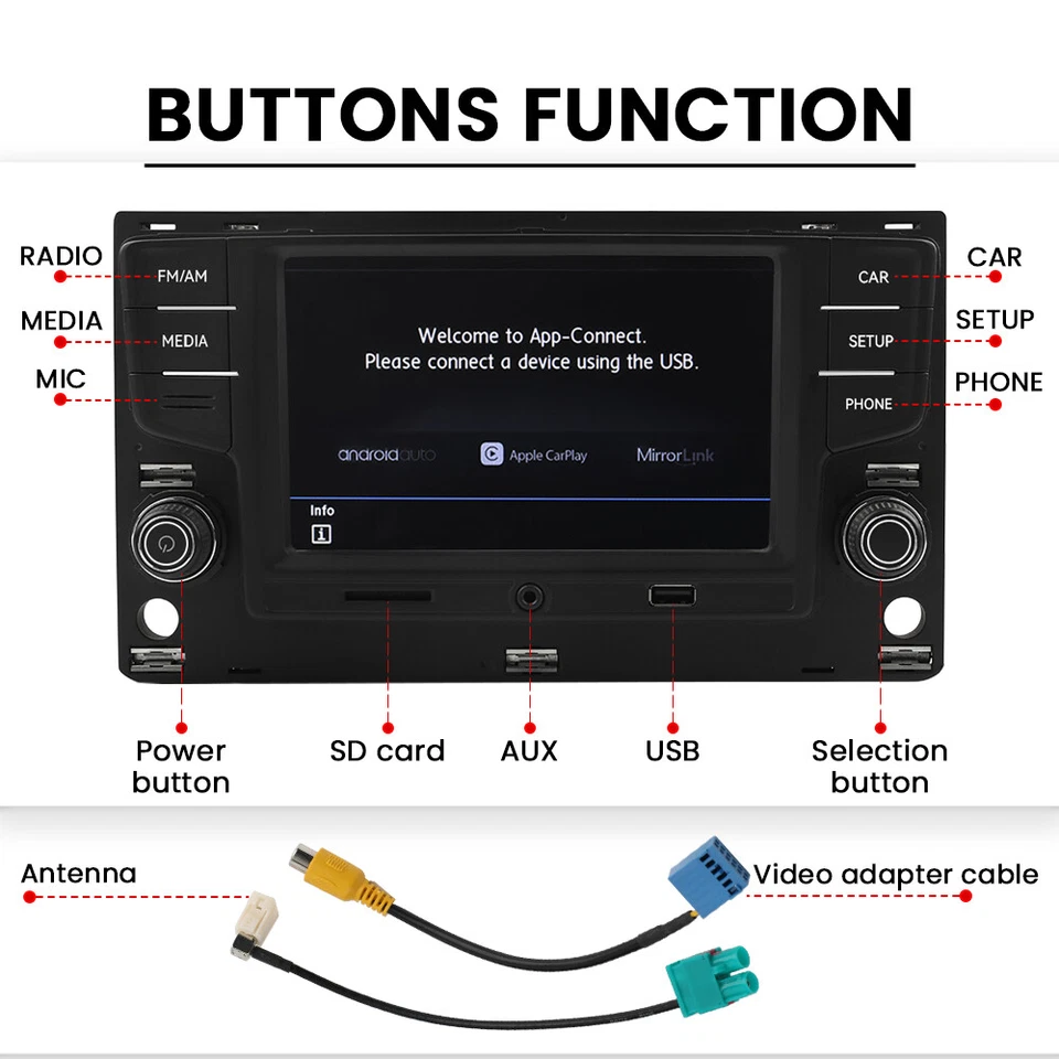 5GD035280B AndroidAuto Carplay Noname Autoradio Für VW Golf 7 7.5 GTR Passat B8 - Bild 4 von 4