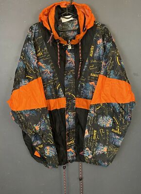 VINTAGE MEN'S SHIRT RAIN JACKET JEANTEX 1990s RAINCOAT CYCLING BICYCLE SIZE 3XL