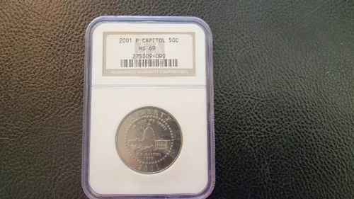 2001 P  50C COMMEMORATIVE CAPITOL COIN NGC MS69