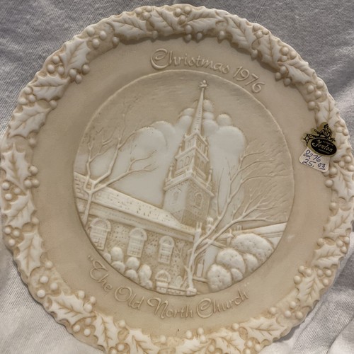 Fenton Glas braun cremeweiß Weihnachten 1976 The Old North Church #7 Boston - Bild 3 von 9