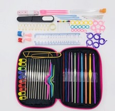 100pcs Full Set Aluminum Crochet Hooks Needles Knit Weave Craft Yarn Multi Color
