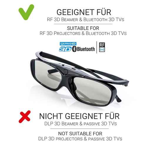 Kompatybilne z TDG-BT500A okulary 3D Black Heaven do telewizora Bluetooth FULL HD / HDR Sony - Zdjęcie 2 z 7