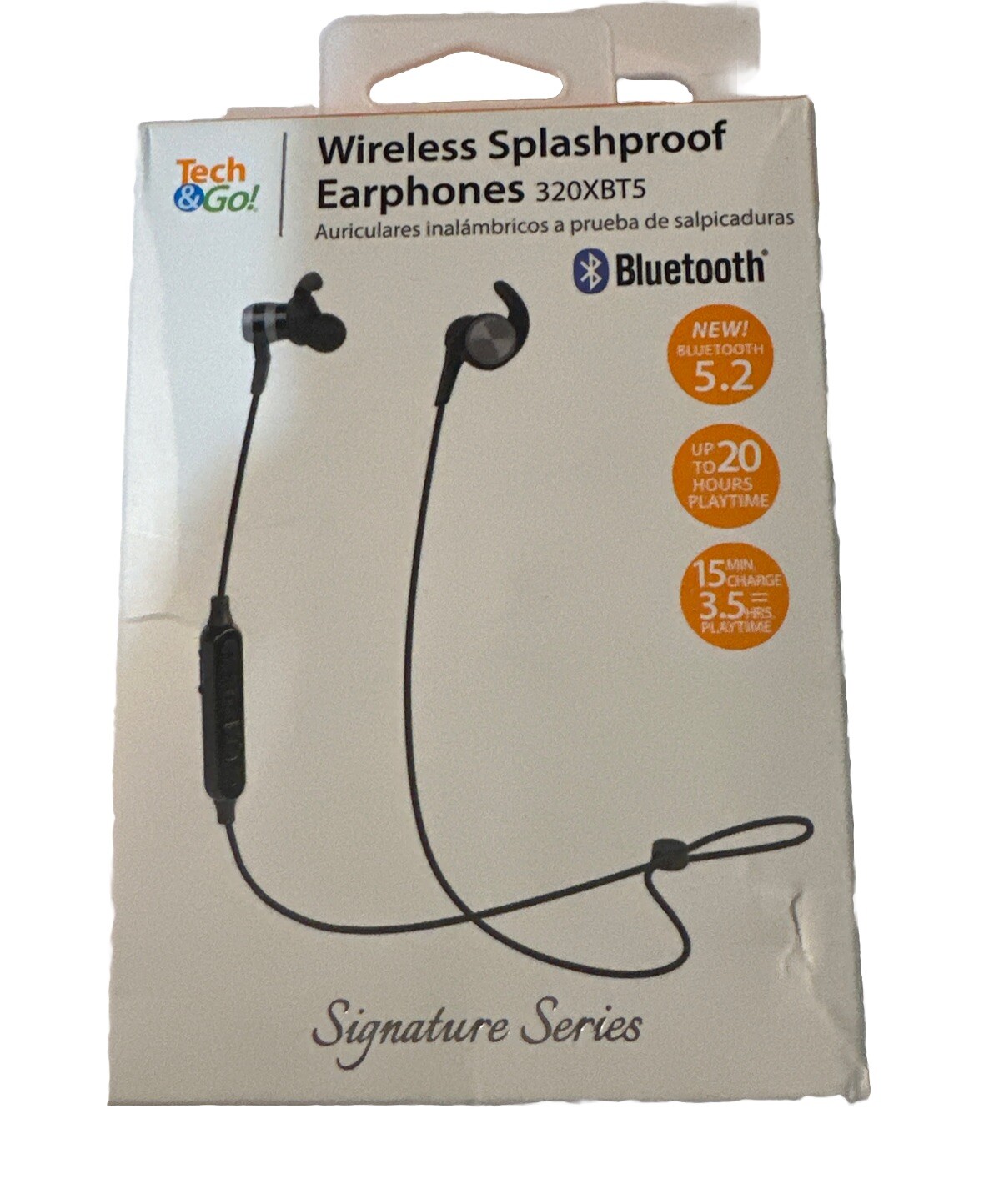 Tech & Go Wireless Splash-Proof Earphones with Secure Fit 1909010TG3