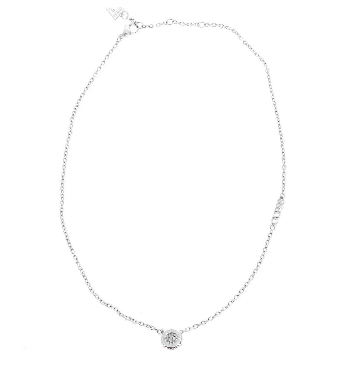 GUESS Collana Donna Con Cristallo Color Zaffiro E Finitura Oro - Lunghezza Regolabile 40,6 Cm + 5,1 Cm - 4