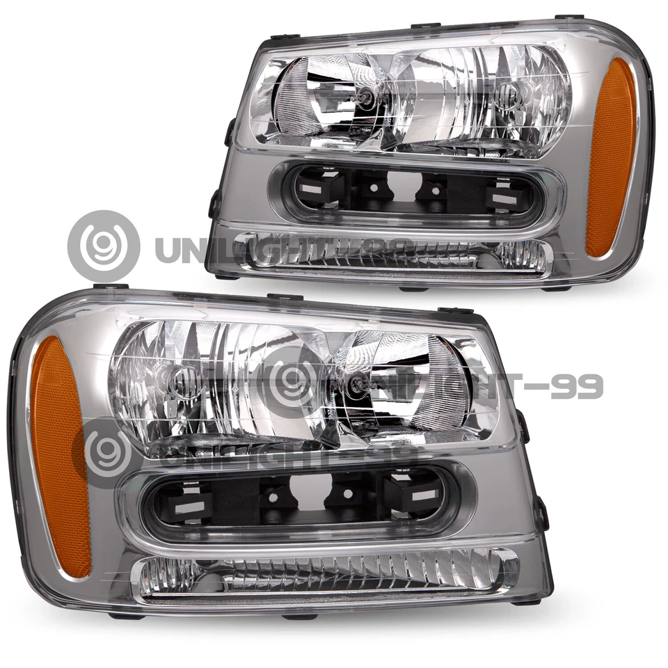 Faros delanteros con bombillas para Chevy Trailblazer 2002-2009 02-09 Foto 2 de 4