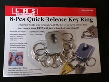 New old stock 8 pc key ring quick release Brushed aluminum