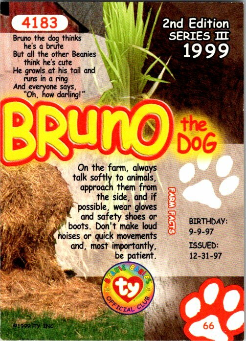 1999 Ty Beanie Babies 2nd Edition Series III - Pick Choose Your Cards - Picture 7 of 51