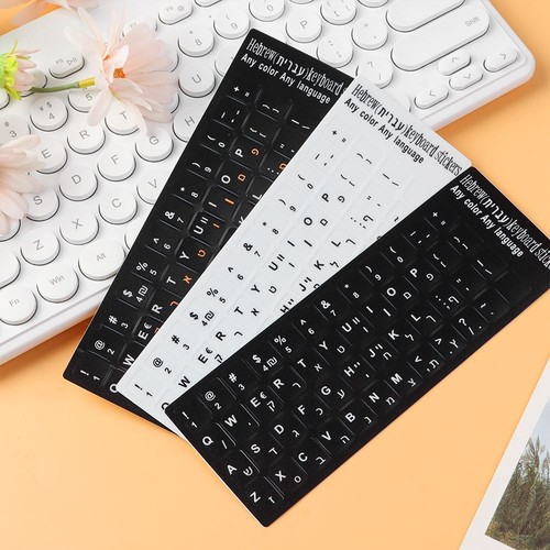 Desktop Computer Hebrew Letter Alphabet Layout Keyboard Stickers Label Sticker - Afbeelding 8 van 15