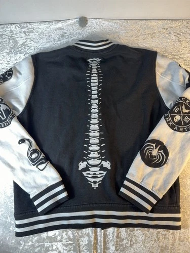 Social Collision Jacket Unisex M Varsity Skeleton Goth Emo Punk Streetwear 99 video thumbnail