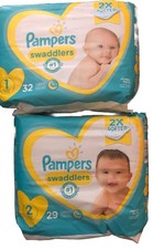 2 Packs Of Pampers Swaddlers Size 1 32 Diapers Equals 64 Total Brand New