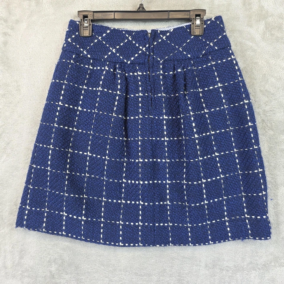 Falda Maeve Mujer 2 Azul Mezcla Lana Ventana Tweed Línea A Mini Anthropologie Foto 2 de 4