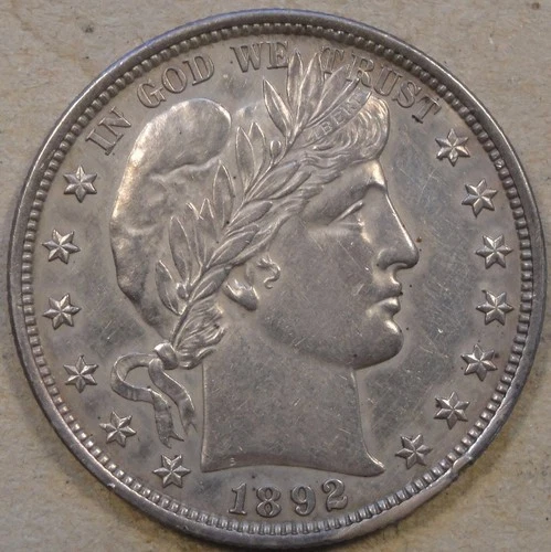 1892 Barber Half Dollar 50c AU-Unc Details As Pictured L4-2