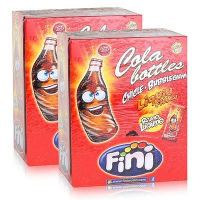 Tri Fini Cola Bottles Bubblegum Kaugummis 200 Stück in der Box (2er Pack)