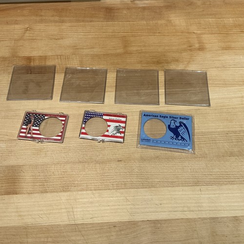 7 silver eagle coin sleeves flips cases - 2 hard 5 soft