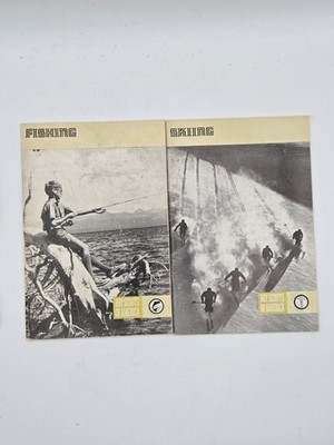 Lot Of 2- Vintage Boy Scouts Merit Badge Fishing 1974 And Skiing 1973 BSA