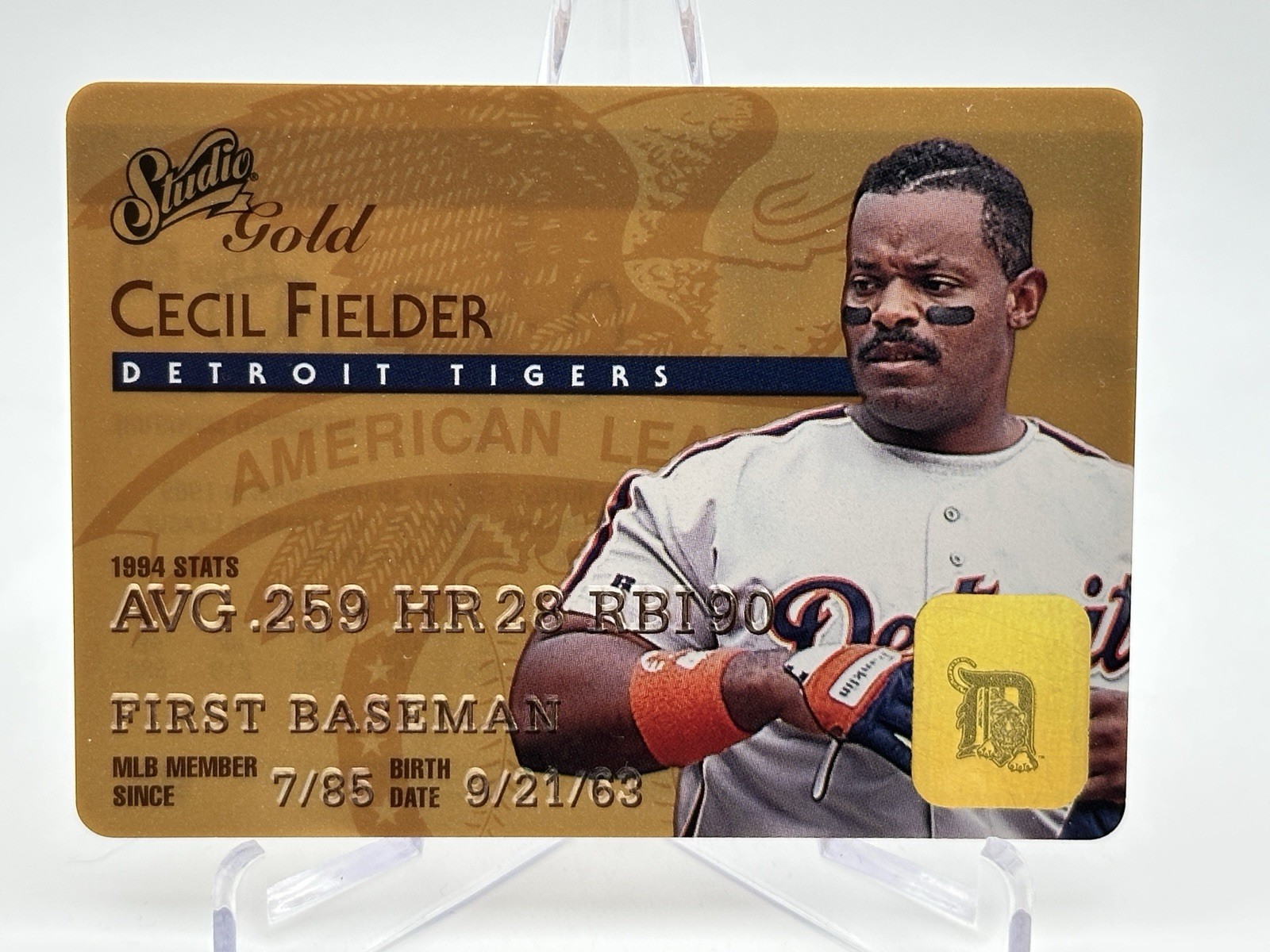 1995 Studio Cecil Fielder Gold #45 Detroit Tigers