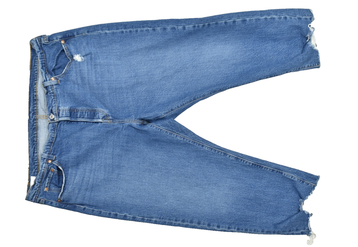 Levi's 501 Original Fit Women's Size 22W Blue Distressed Raw Hem