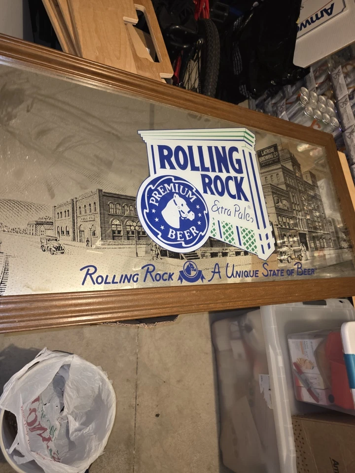 Rolling Rock BEER MIRROR  24 X 48 - Image 2 of 3