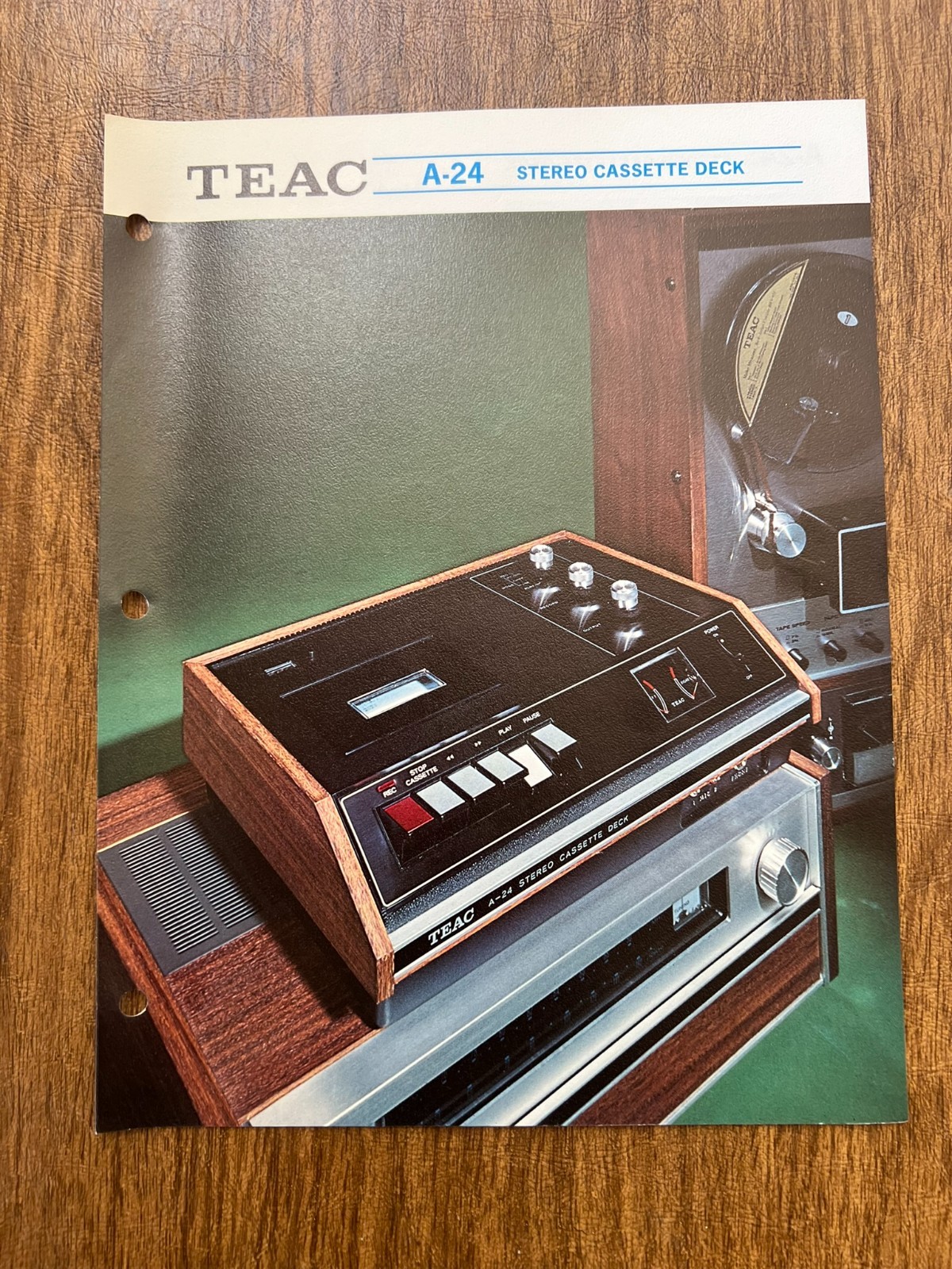 Original TEAC A-24 Cassette Deck Sales Brochure Flyer