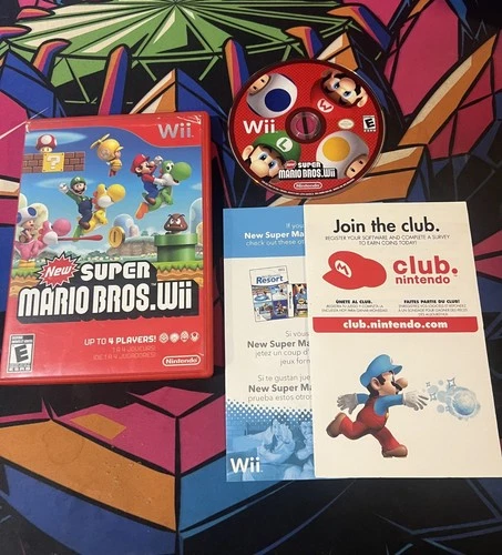 New Super Mario Bros Nintendo Wii Disc and Case