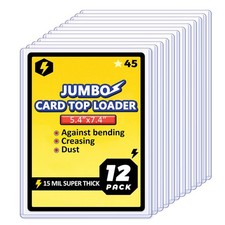 Jumbo Card Hard Sleeves, Top Loader for 5.4x7.4 Jumbo Card -12 Pack