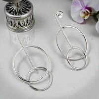 OhrhäNger 925 Sterling Silber 42 Zirkonia Ohrringe Ohrstecker Silberohrringe
