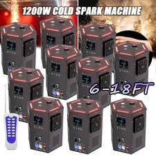 1200W Large Cold Spark Firework Machine 6-18ft Adjustable for Wedding DMX Remote