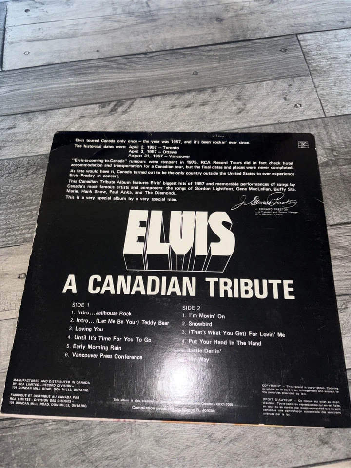 Elvis - A Canadian Tribute - 12” Vinyl Record LP - 1978 RCA 1st Gold Complete VG - Image 2 of 4