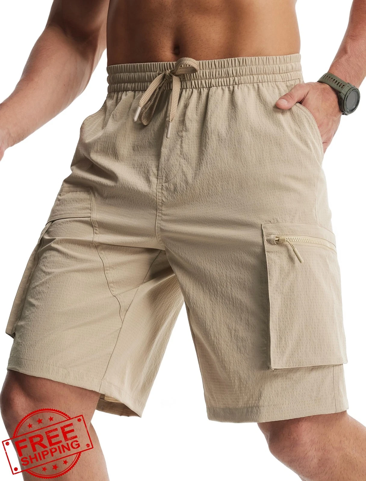 Libin Men's Quick Dry Cargo Hiking Shorts Breathable Travel