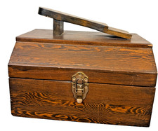 Wooden Shoe Shine Box with Latch Closure