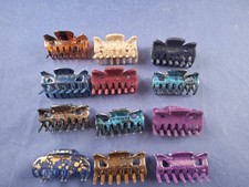 Vtg Hair Claw Jaw Clip Clamp 1.5'' Marbalized Velvet Lot of 12 Claws 17-F