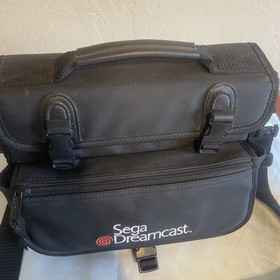 Official Sega Dreamcast Carrying Case Travel Bag /w Strap Black  Original GUC