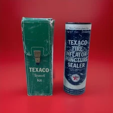 Vintage Texaco Travel Kit - Tire Inflator & Puncture Sealer Repair Kit c1950