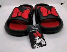 New Women's Disney Minnie Mouse Bow Slide Sandals By Ground Up Size 7