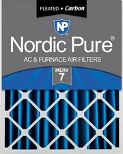 Nordic Pure 20x24x4 (3 5/8) Pleated Air Filters MERV 7 Plus Carbon 1 Pack